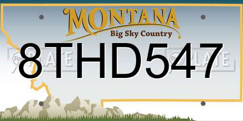 8THD547 Montana License Plate