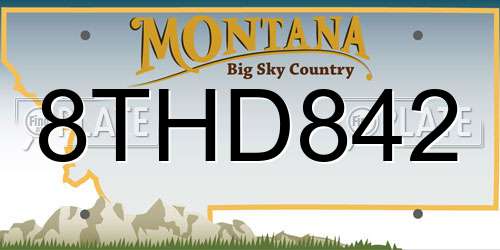 8THD842 Montana License Plate
