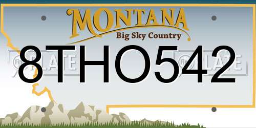 8THO542 Montana License Plate