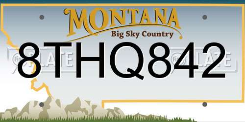 8THQ842 Montana License Plate
