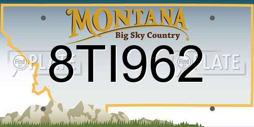 8TI962 Montana License Plate