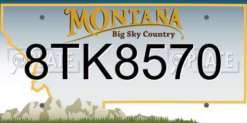 8TK8570 Montana License Plate