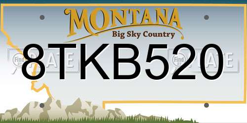 8TKB520 Montana License Plate