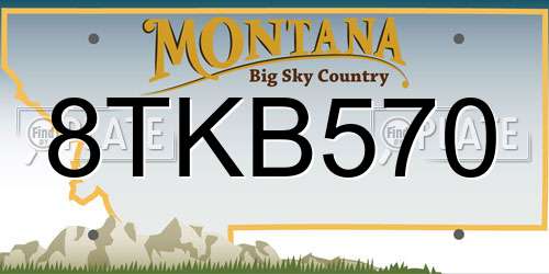 8TKB570 Montana License Plate