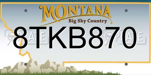 8TKB870 Montana License Plate