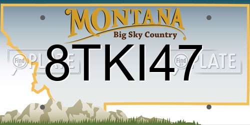 8TKI47 Montana License Plate