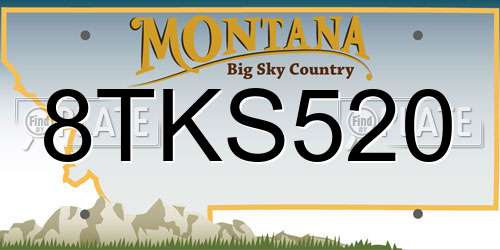 8TKS520 Montana License Plate