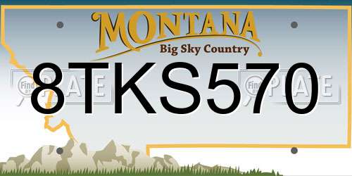 8TKS570 Montana License Plate