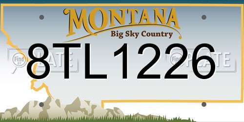 8TL1226 Montana License Plate