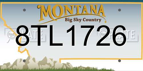 8TL1726 Montana License Plate
