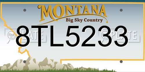 8TL5233 Montana License Plate