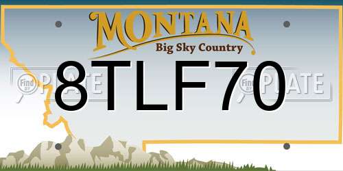 8TLF70 Montana License Plate