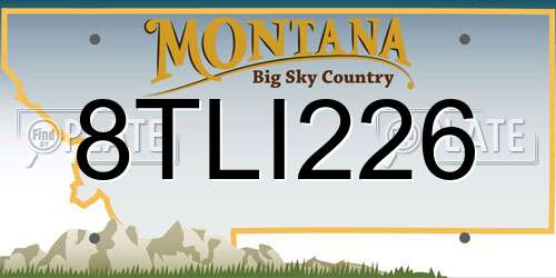 8TLI226 Montana License Plate