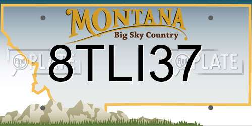 8TLI37 Montana License Plate