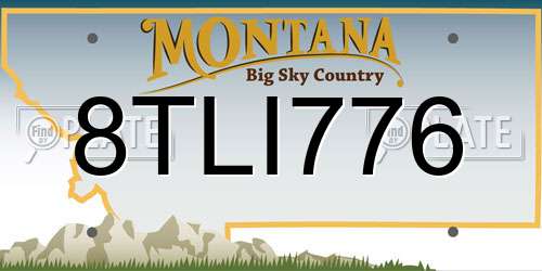 8TLI776 Montana License Plate