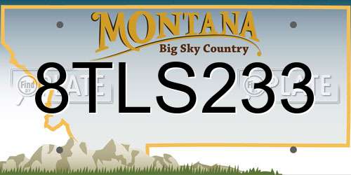 8TLS233 Montana License Plate