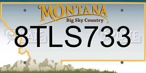 8TLS733 Montana License Plate