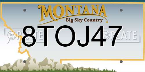 8TOJ47 Montana License Plate