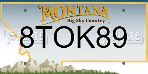 8TOK89 Montana License Plate