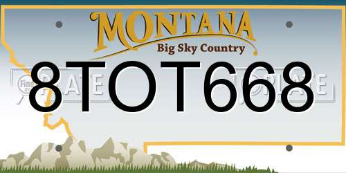 8TOT668 Montana License Plate