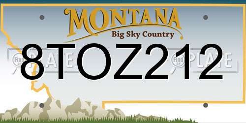 8TOZ212 Montana License Plate