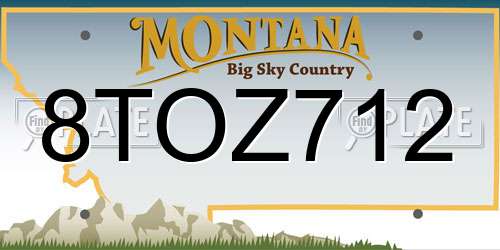 8TOZ712 Montana License Plate