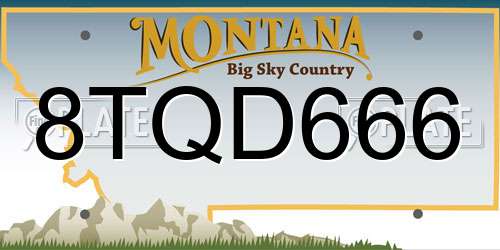 8TQD666 Montana License Plate