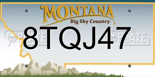 8TQJ47 Montana License Plate