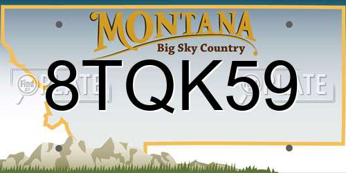 8TQK59 Montana License Plate