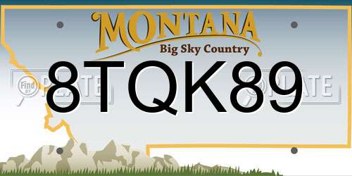 8TQK89 Montana License Plate
