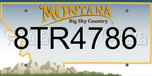 8TR4786 Montana License Plate