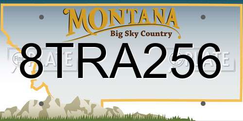 8TRA256 Montana License Plate