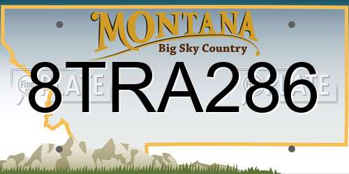 8TRA286 Montana License Plate