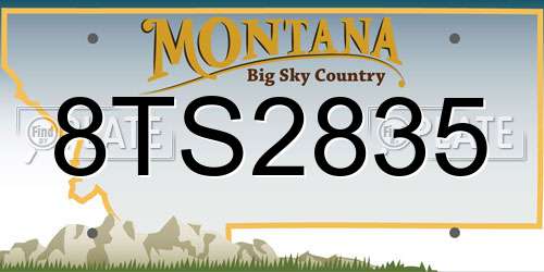 8TS2835 Montana License Plate