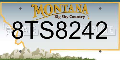 8TS8242 Montana License Plate