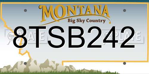 8TSB242 Montana License Plate