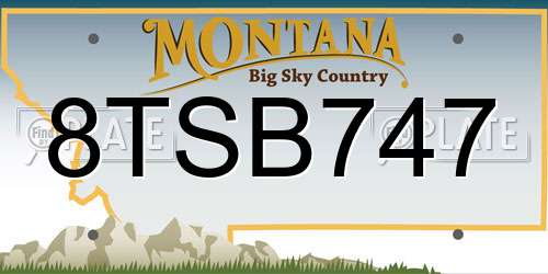 8TSB747 Montana License Plate