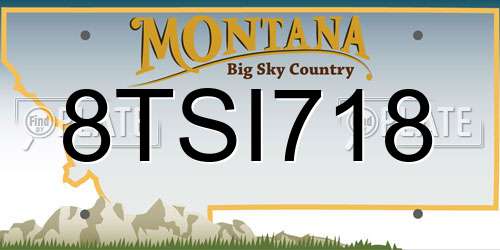 8TSI718 Montana License Plate
