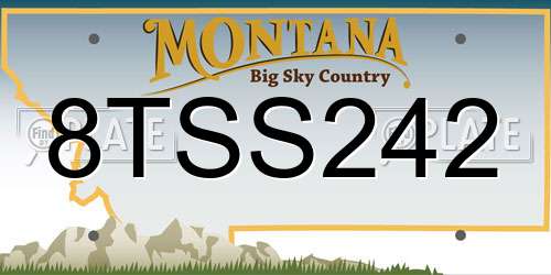 8TSS242 Montana License Plate