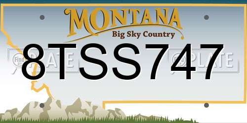 8TSS747 Montana License Plate
