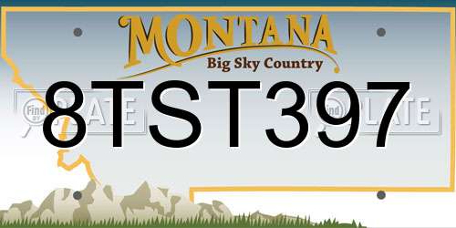 8TST397 Montana License Plate