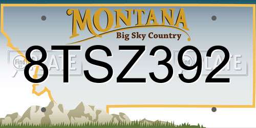 8TSZ392 Montana License Plate