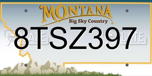 8TSZ397 Montana License Plate