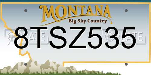 8TSZ535 Montana License Plate