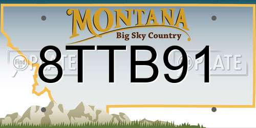 8TTB91 Montana License Plate
