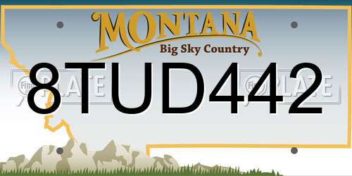 8TUD442 Montana License Plate
