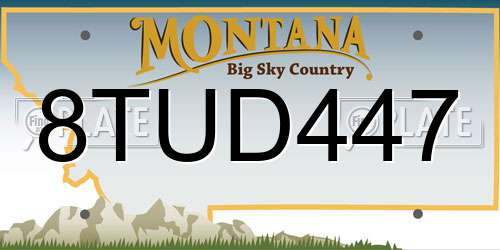 8TUD447 Montana License Plate