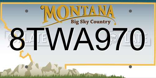 8TWA970 Montana License Plate