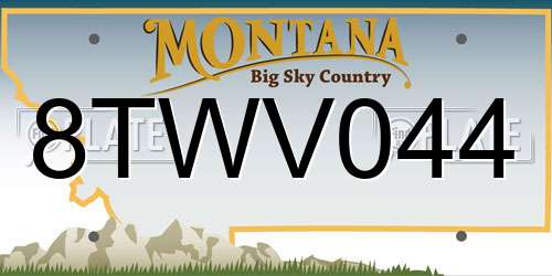 8TWV044 Montana License Plate