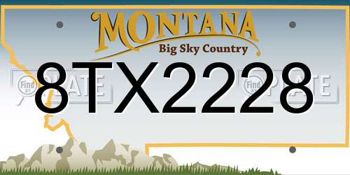 8TX2228 Montana License Plate